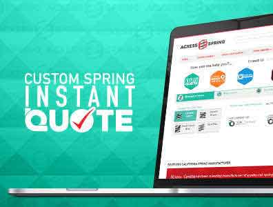 custom spring instant quote tool shown on laptop with logo on side