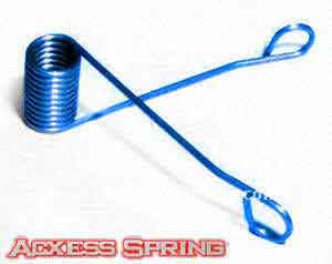 torsion springs with coils at the end of the legs like scissors