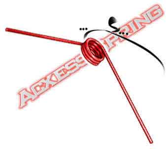 red custom torsion spring with typical legs