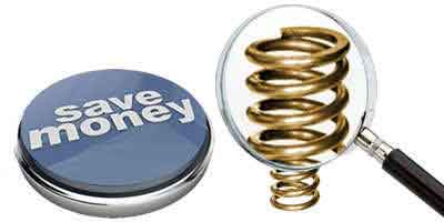 blue 'save money' button