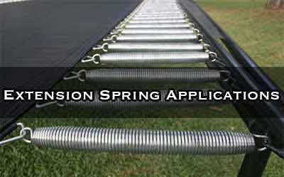 helical extension springs on a trampoline